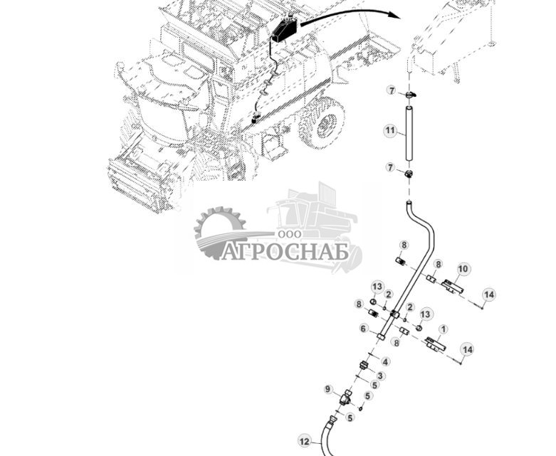 Гидравлические возвратные трубопроводы, 2WD, без соломоразбрасывателя - ST831425 126.jpg
